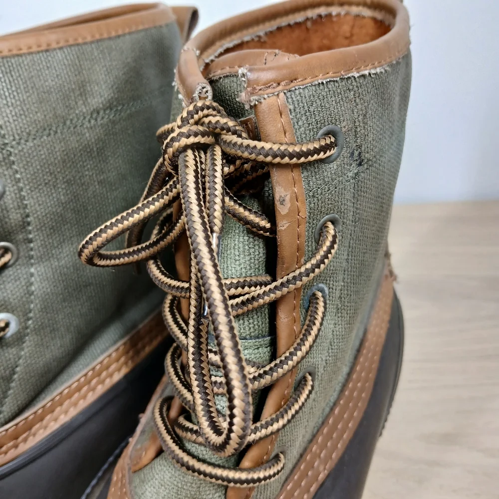 Tommy Hilfiger TMCollins Green Brown Duck Lace-Up Waterproof Winter Boots 1679